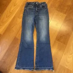 Gapデニムブルー フレアパンツ 裾フリンジ