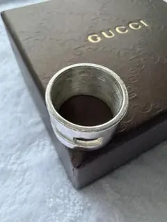 GUCCI グッチ　スクエアカットＧリングシルバー１０号弱　箱無し