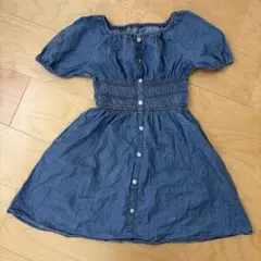 GU ジーユー　デニムブルー 半袖ワンピース120