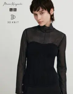 Mame Kurogouchi×UNIQLO ビスチェ M/L 黒 リブニットのサムネイル