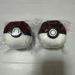 コメダ珈琲　ポケモン　ソファー柄生地 モンスターボールキーホルダー2個セット