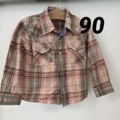 BEAMS mini ビームスミニ チェックシャツ 長袖 90サイズ