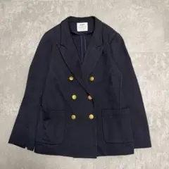 人気ブランド】crewre 紺ブレ 金ボタン ダブルテーラードジャケット