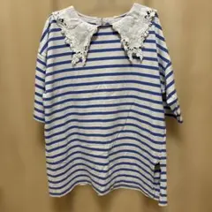 襟付きボーダーTシャツM～Lのサムネイル