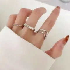 【在庫処分セール】レディース シンプル リング 3点セット シルバー