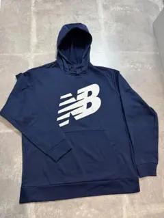 【極暖】ニューバランス ビッグロゴ フリース パーカー ネイビー NB