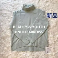 新品⭐️BEAUTY ＆ YOUTTH カシミヤ混　ウールタートルネック　ライム