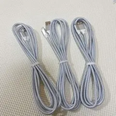 iPhone 充電ケーブル lightning シルバー 2m 3本