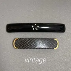 ヴィンテージ 黒系 バレッタ セット