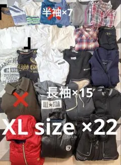 メンズ服 まとめ売り XL 22点 大量 大きいサイズ チャンピオン夏秋冬物半袖のサムネイル