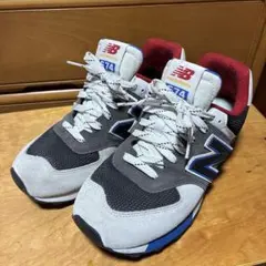 New Balance 574 スニーカー グレー/ネイビー/レッド