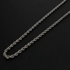 イタリア製 ヴィンテージ シルバー 925 ツイストチェーン ネックレス