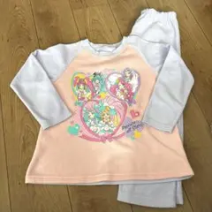 プリキュアオールスターズ　パジャマ 120 フリース　冬用パジャマ　ピンク　薄紫