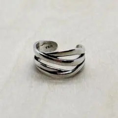 シルバー925 オープンリング　ヴィンテージリング　シンプル　ユニセックスB21