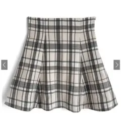 GRL チェック柄ハイウエストフレアミニスカート［ta230］ アイボリー L