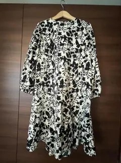 美品)120cm花柄 七分袖 ワンピース ︎⭐︎親子コーデ可能