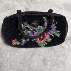 FEELER 花柄刺繍ポーチ 黒