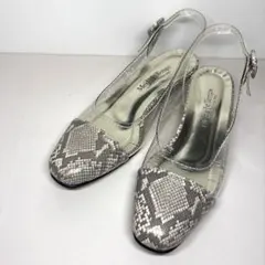 最終価格！！Meda Le Temps　パイソン柄　クリア　パンプス　23㎝