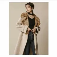 EMODA ビッグカラーパネルフェイクムートンコート