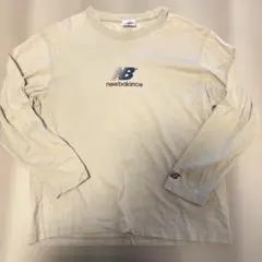 New Balance 長袖Tシャツ 薄手ベージュ ロゴ メンズM C87番のサムネイル