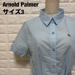 Arnold Palmer 水色 半袖ワンピース サイズ3 ロゴ刺繍【1559】