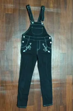 ALGYの黒いオーバーオール 140cm