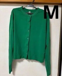 【美品】ユニクロ　UNIQLO UVカットジャージークルーネックカーディガン　M