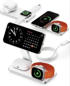 3in1 充電器ワイヤレス　Qi認証 急速充電　マグネット式磁気　置くだけ充電器