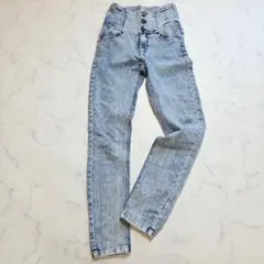 FUN　ハイウエスト　スキニーデニムパンツ　ストレッチ　ＸＳ　ケミカルウォッシュのサムネイル