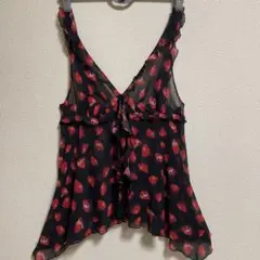 Hysteric Glamour Hysterics黒赤苺シースルーキャミソール