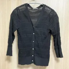 gu 透かし編みカーディガン ブラック M