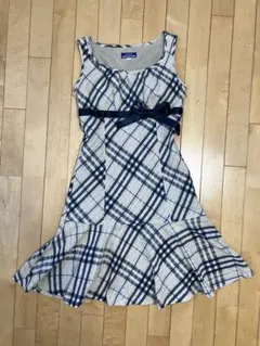 バーバリー　ロンドン　ブルーレーベル　タータンチェック　ワンピース　美品