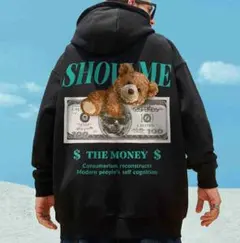 くまドルパーカー テディベア パーカー オーバーサイズ ユニセックス　裏起毛