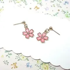 No.497☆桜（ピンク） ピアス イヤリング マスクチャーム
