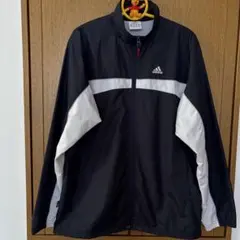 adidas ウィンドブレーカー 黒 × 白 レディースLサイズ