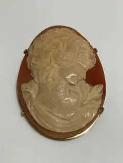 ヴィンテージ シェルカメオ ブローチ ペンダントトップ 2WAY GSILVER