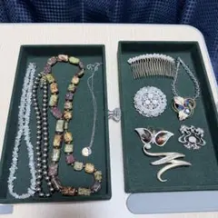 天然石ビーズネックレスとアクセサリーセット
