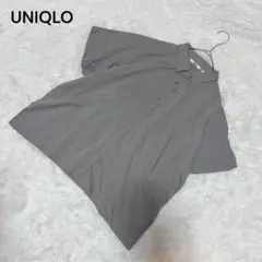 美品 UNIQLO ユニクロ 半袖シャツ グレー 無地 シンプルM