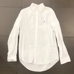 ラルフローレン　ボタンダウンシャツ　リネンブラウス　麻　白