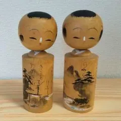 屋久杉木製こけし風人形2体セット - メルカリ