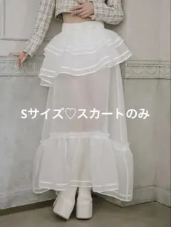 Darich レイヤードシアーパイピングボリュームスカート WHT Sサイズのサムネイル
