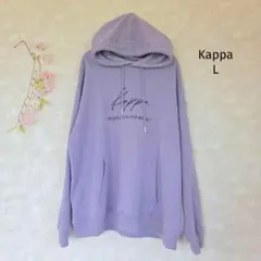カッパ オーバーサイズパーカー【L】パープル 紫 プリントロゴ 刺繍ロゴのサムネイル