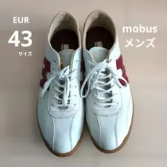 【美品】メンズmobus スニーカー ホワイト×ボルドー　約28cm