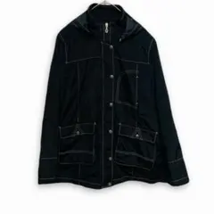 【美品】黒ジャンパー ブルゾン　コントラストステッチ