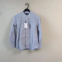 【新品タグ付き】バンドカラーシャツ ライトブルー 綿100 Sサイズ　ZIP