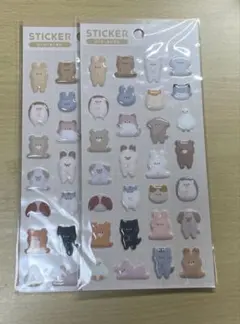 ぷくぷくアニマルシール×２