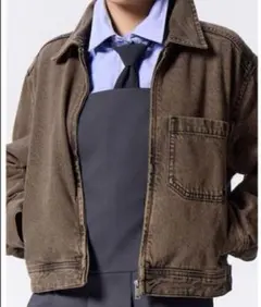 GU（ジーユー）のデニムジップアップブルゾン