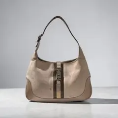 Gucci Vintage Suede Webstripe Jackie Bag
