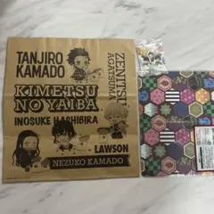 【新品・未使用】鬼滅の刃　通帳ケース　LAWSON限定ステッカー　シール　紙袋