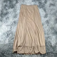 マーメイドスカート (L)フレアスカート ウエストゴム ベージュ 上品 きれいめのサムネイル